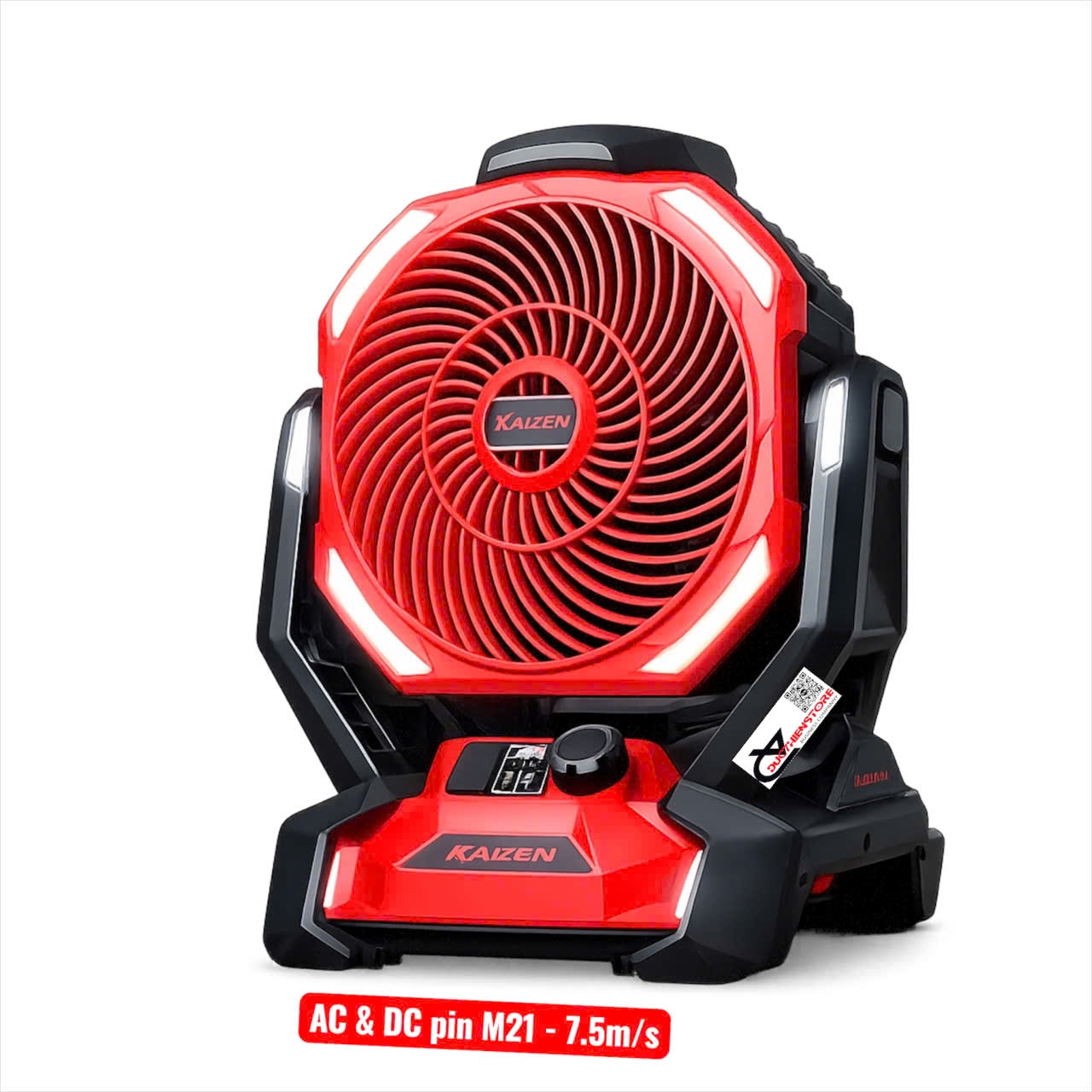 Quạt dùng pin M21 và điện 220V Kaizen KZ-CF360 đèn Led - ĐỨC 7 hiền