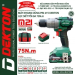 COMBO máy khoan PIN 3 chức năng 75Nm DEKTON M21-ID1375BL