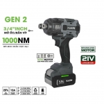 Máy siết bulong 1000Nm Pin 21V Hukan HM21-G2-IWB1034BL 3/4 inch