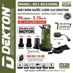 Bơm chìm Pin 21V Dekton M21-BC5350BL Brushless ( chưa Pin & Sạc )
