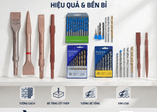 Tổng hợp mũi đục, mũi khoan & vật tư tiêu hao chính hãng – Hiệu quả & bền bỉ