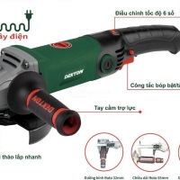 Máy mài góc 125mm Dekton DK-AG1350EC chỉnh tốc tay dài 1350W
