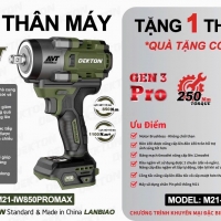 Combo máy siết bulong 850Nm Pin 21V Dekton M21-IW850PROMAX Gen4