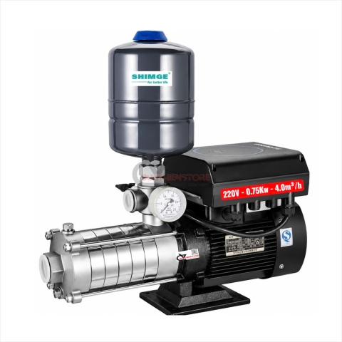 Bơm tăng áp biến tần 0.75Kw Shimge BWJE4-4 ( đa tầng cánh )