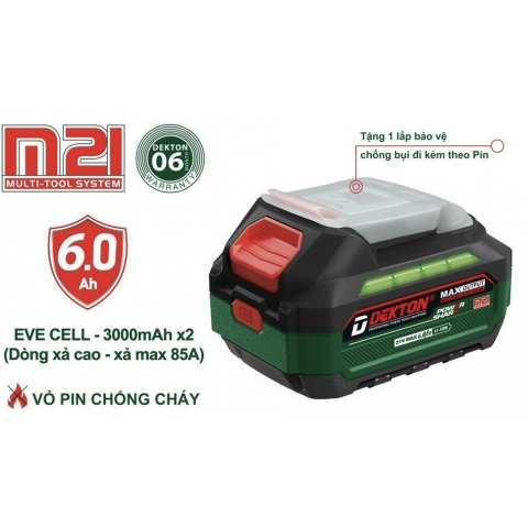 Pin Dekton M21-B6A2P 10Cell 6.0Ah ( Thế Hệ Mới )