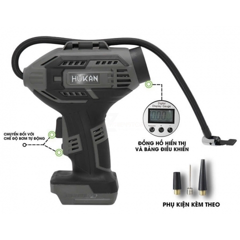 Máy bơm lốp xe Pin 21V Hukan HM21-G1-Z1000