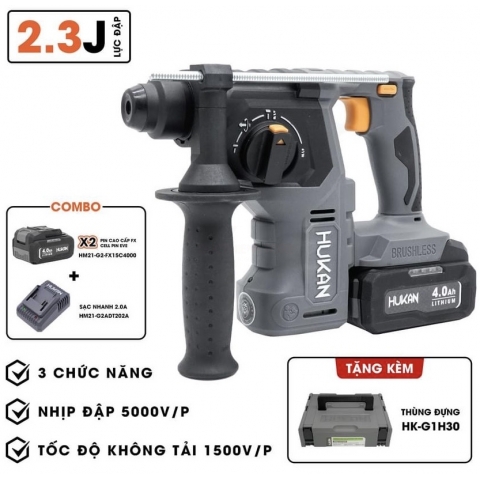 Combo máy khoan bê tông pin Hukan HM21-RH2706Plus