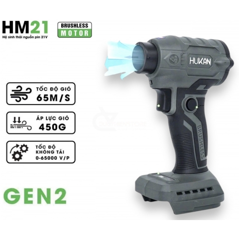 Máy thổi phản lực Pin 21V Hukan G2TPL-F1 Brushless