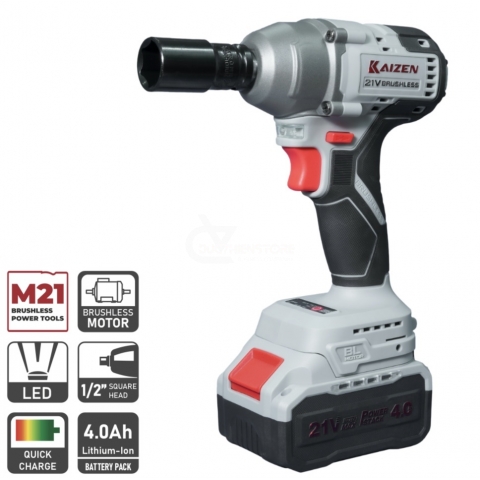 Máy siết bulong 350Nm Pin 21V Kaizen KZ-IW350NM Brushless