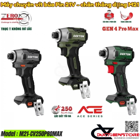 Máy bắn vít Pin 21V Dekton M21-CV250PROMAX Gen 4