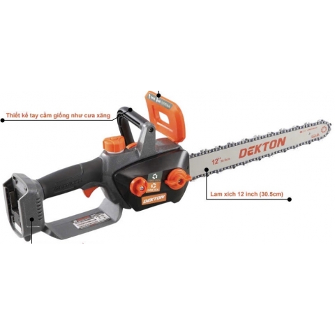 Máy cưa xích 12inch Pin 21V Dekton M21-CS12BLC Brushless