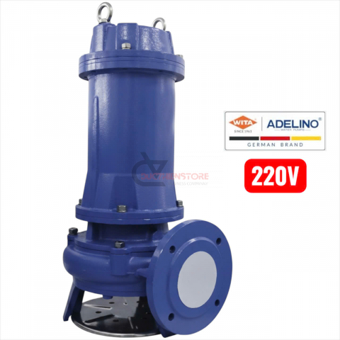 Bơm chìm cắt rác cánh Inox 1.5Kw Adelino 50AQD1.5QG