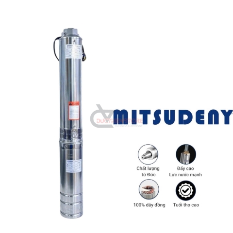 Bơm hỏa tiễn cột áp 43m Mitsudeny 6SR30/4( 3 pha 5.5Hp )