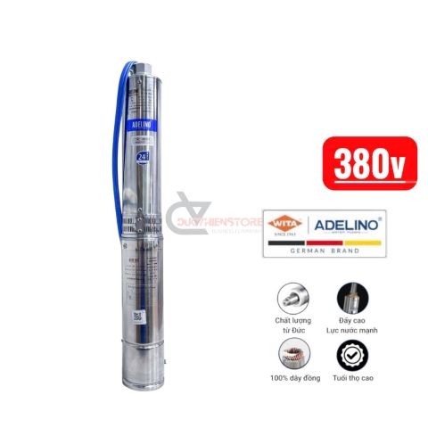 Bơm hỏa tiễn cột áp 116m Adelino 4SA3/17-1.1P ( 3 pha 380V 2.0Hp )