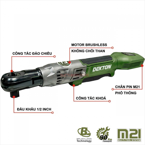 Bulong góc Pin Dekton M21-RW90XPRO Brushless ( chưa Pin & Sạc )