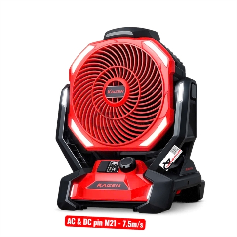 Quạt dùng pin M21 và điện Kaizen KZ-CF360 đèn Led ( chưa pin & sạc )