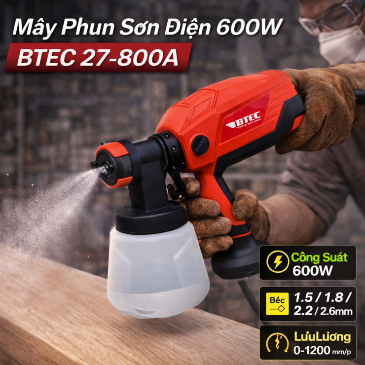 Máy phun sơn điện Btec 27 -800A