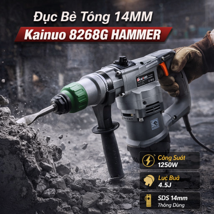 Đục bê tông 14mm Kainuo 8268G hammer
