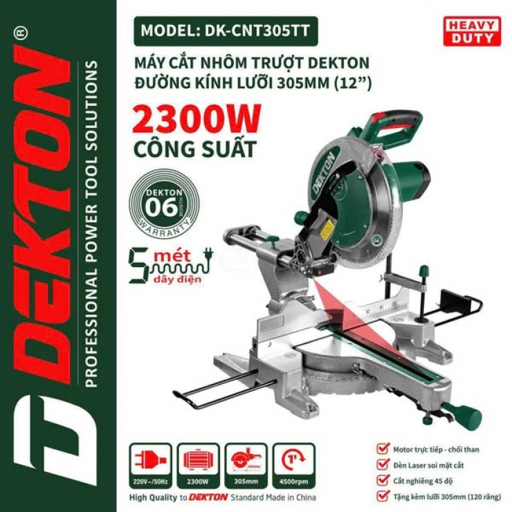 Máy cắt nhôm trượt 305mm Dekton DK-CNT305TT