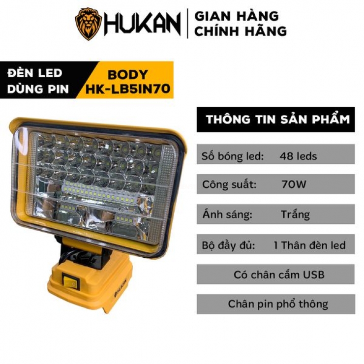 Thân đèn 48 led 70W Hukan HK-LB5IN70 ( chưa Pin & Sạc )