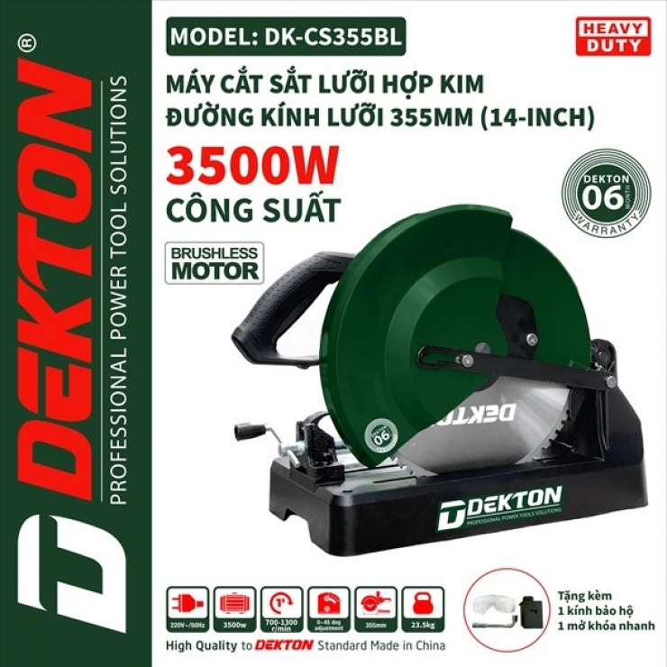 Máy cắt sắt lưỡi hợp kim 355mm Dekton DK-CS355BL Brushless