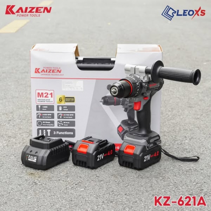 Máy khoan Pin 21V 80Nm Kaizen KZ-621A Brushless