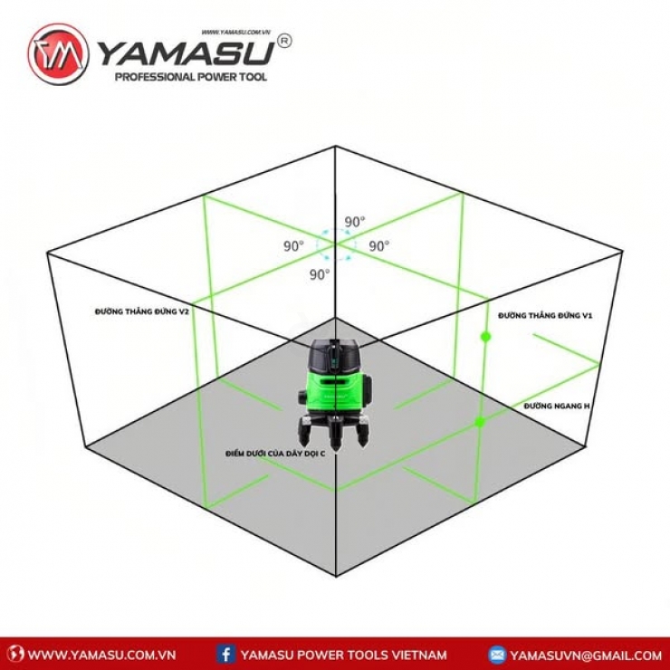 Máy cân bằng Laser 5 tia xanh Yamasu YMS-133