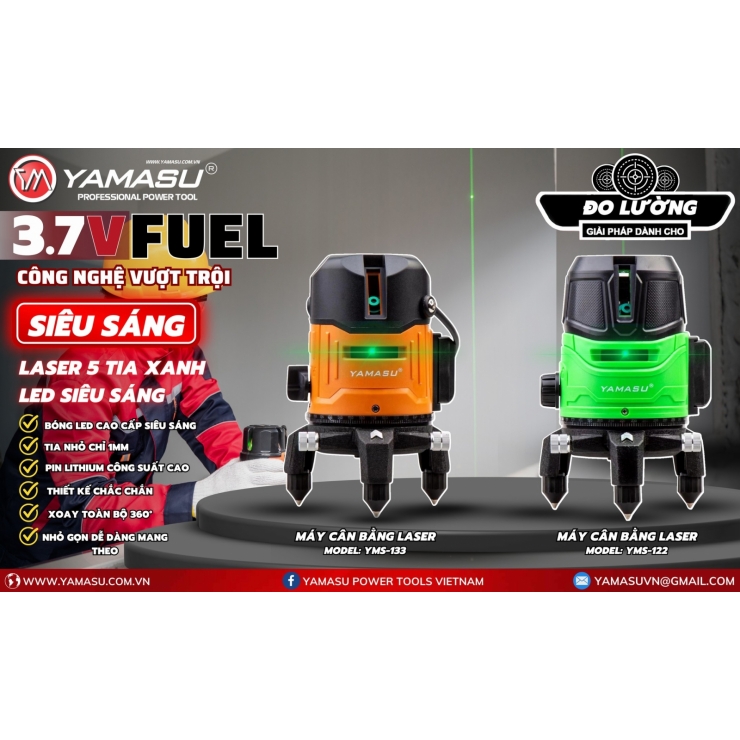 Máy cân bằng Laser 5 tia xanh Yamasu YMS-122