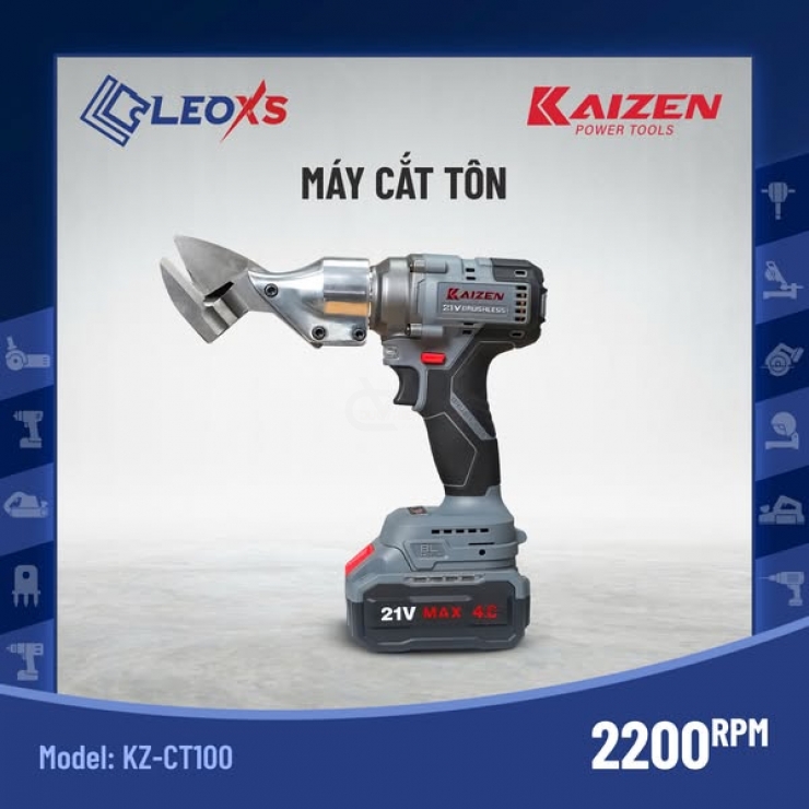 Kéo cắt tôn 1.2mm Pin 21V Kaizen KZ-CT120 Brushless
