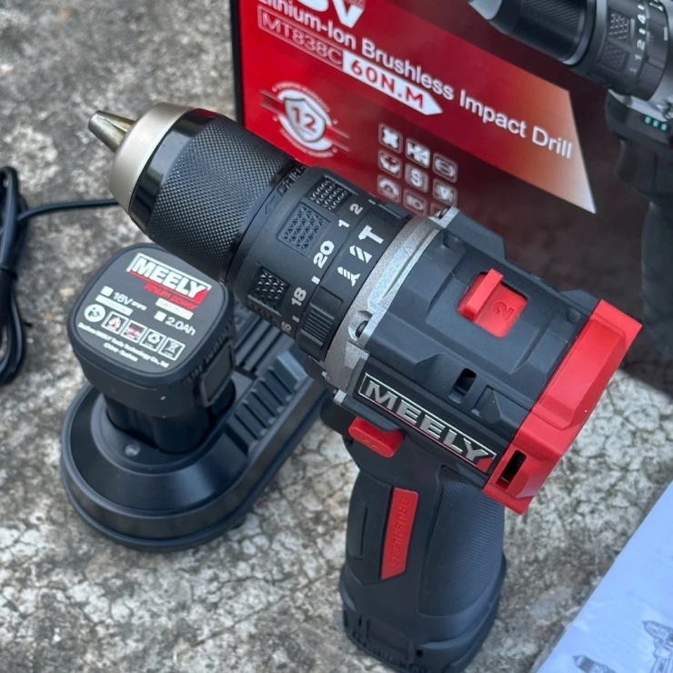 Máy khoan Pin 16V MEELY MT838C Brushless ( bộ )