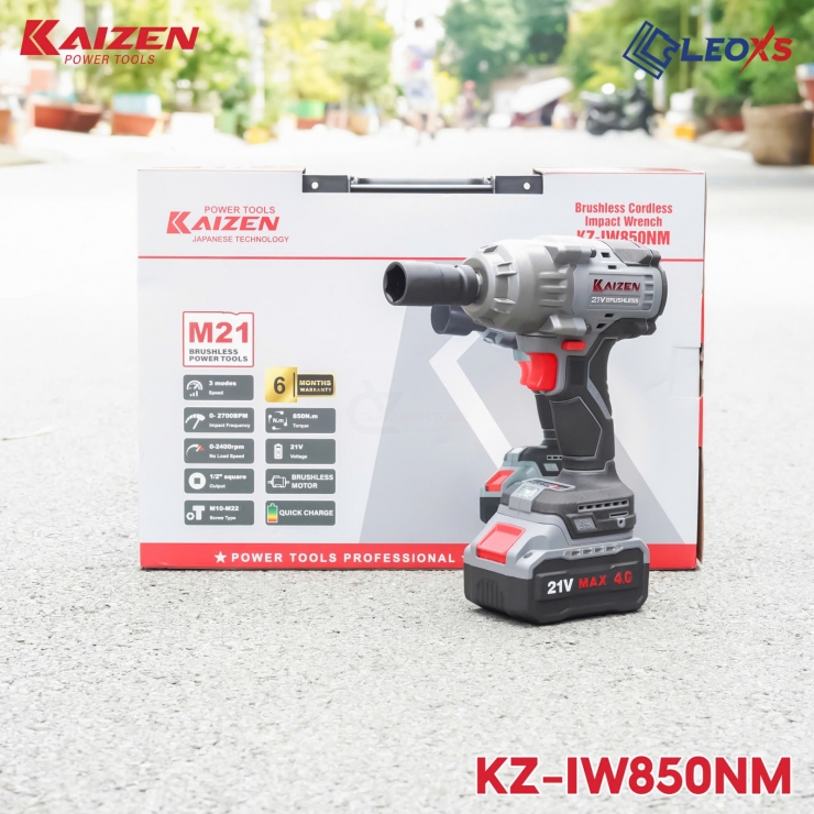 Máy siết bulong 850Nm Pin 21V Kaizen KZ-IW850NM Brushless