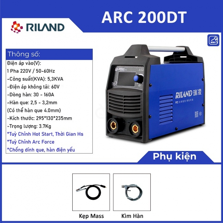 Máy hàn que 3,2mm Riland ARC 200DT Inverter