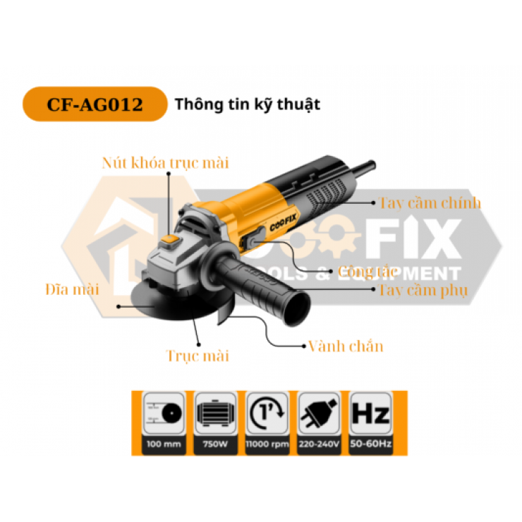 Máy mài góc 100mm Coofix CF-AG012 750W