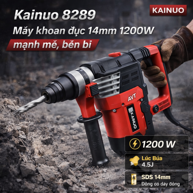 Máy khoan đục 14mm Kainuo 8289 hammer 1200W