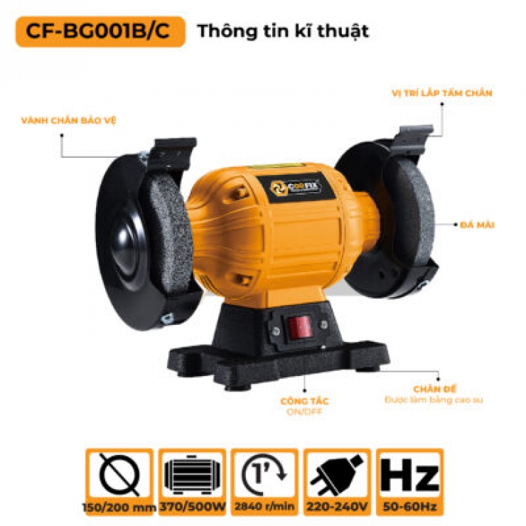Máy mài 2 đá 125mm Coofix CF-BG001A
