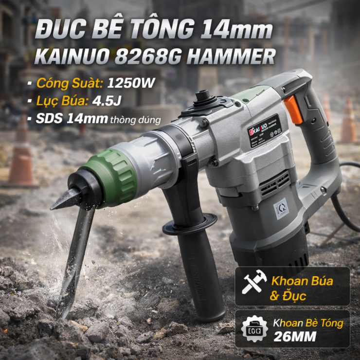 Khoan đục 14mm Kainuo 8268C Hammer