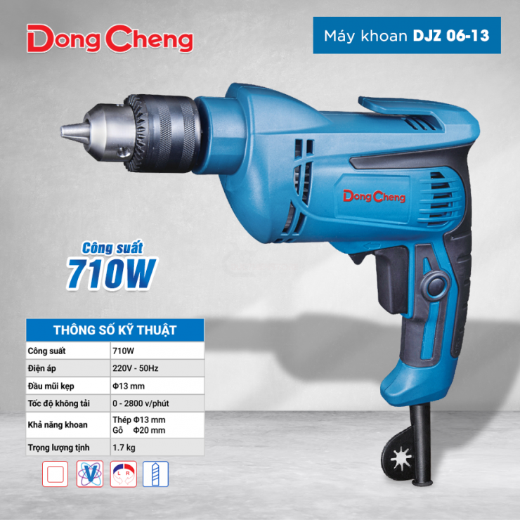 Máy khoan 13mm Dongcheng DJZ06-13 ( 710W )
