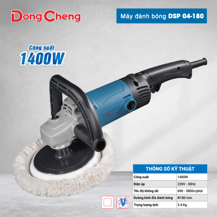 Máy đánh bóng 1400W Dongcheng DSP04-180 chỉnh tốc