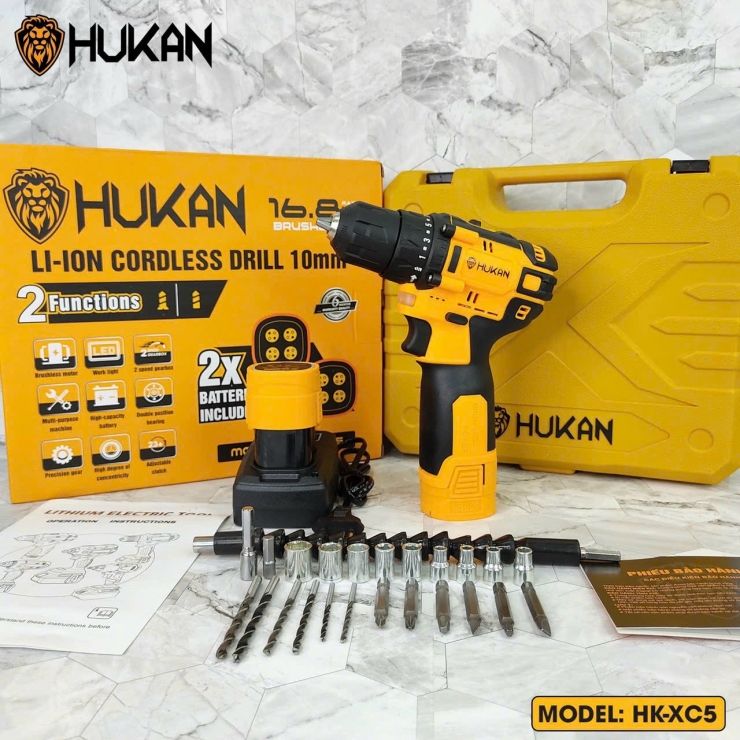 COMBO maý khoan 10mm HUKAN HK-XC5 động cơ Brusless 