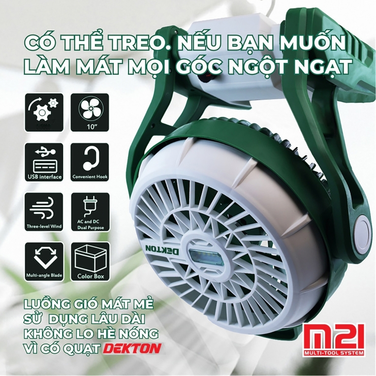 Thân Quạt Pin & Điện Dekton M21-Q210 ( Chưa Pin & Sạc )
