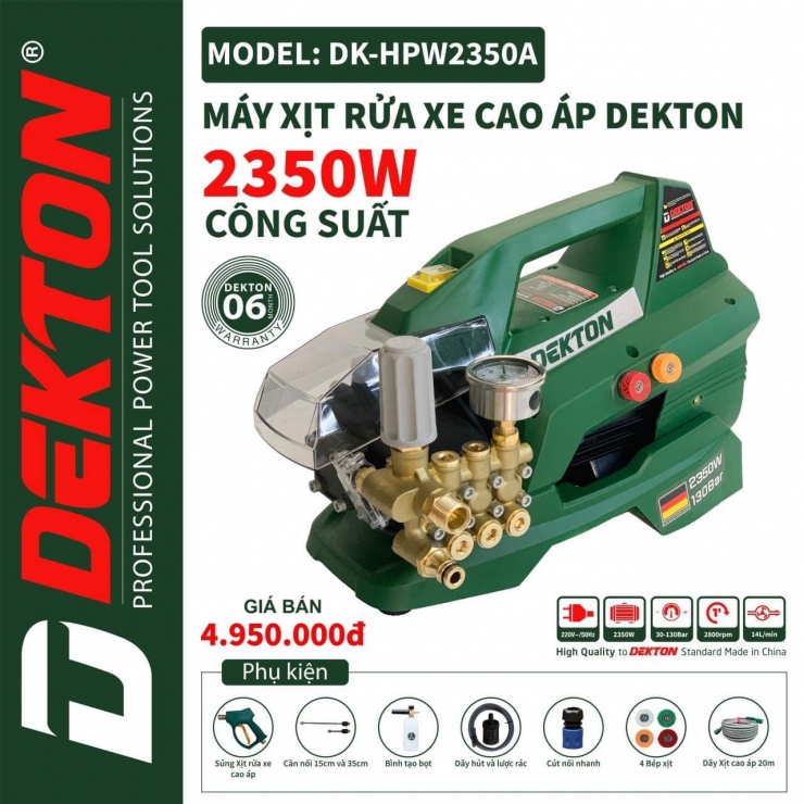 Máy Rửa Xe Chỉnh Áp Dekton DK-CWR3001 3000W
