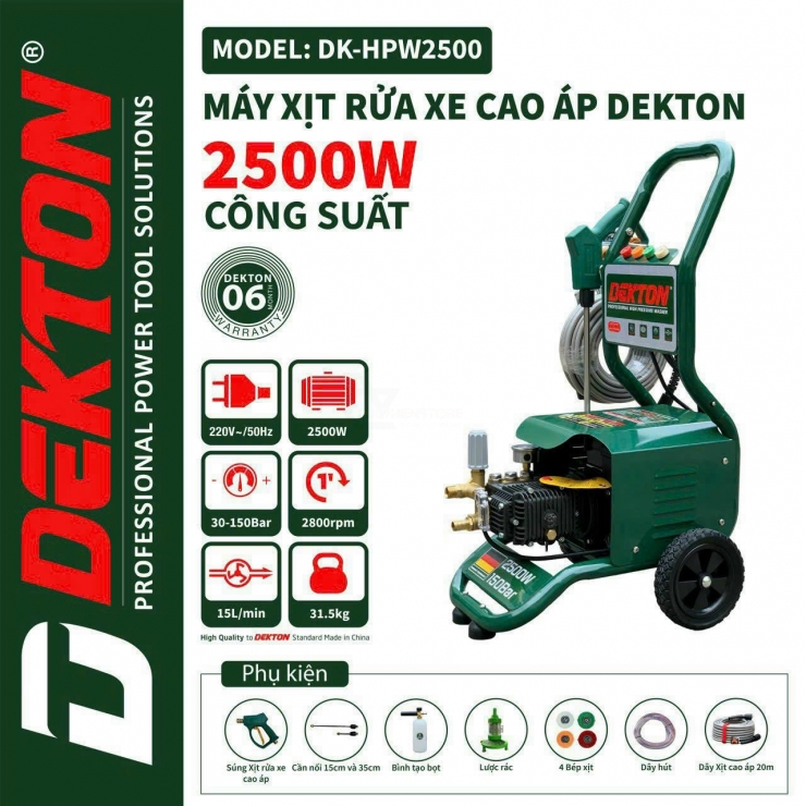 Máy Rửa Xe Chỉnh Áp Dekton DK-CWR3001 3000W