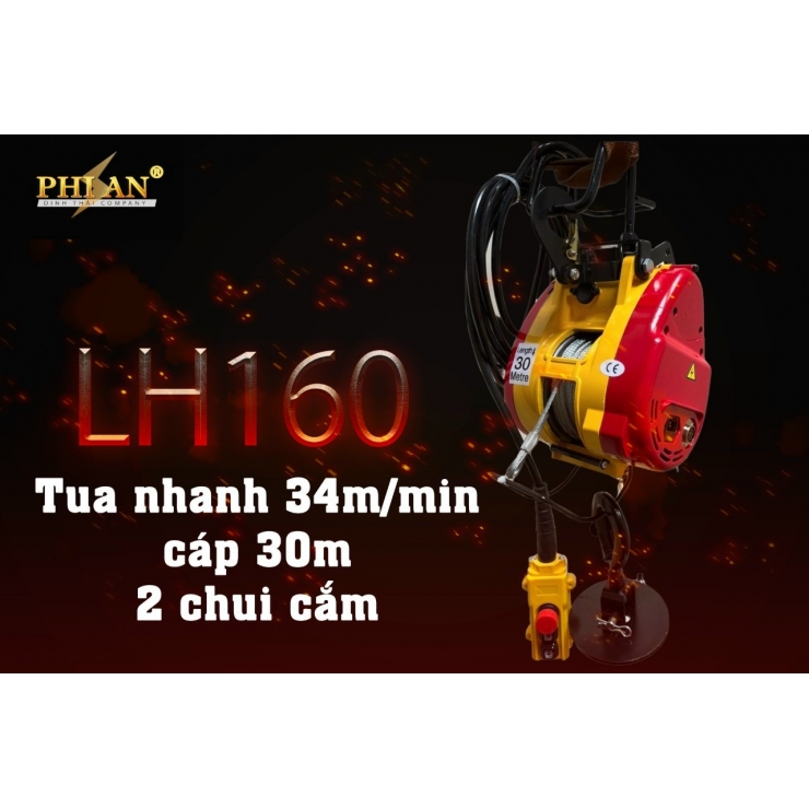 Máy Tời Treo Phi An LH160 160Kg  ( 2 chuôi cắm )