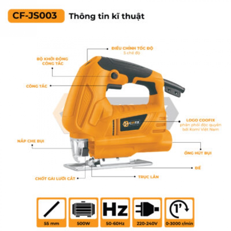 Máy cưa lọng 500W Coofix CF-JS003