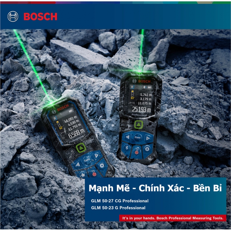 Máy đo khoảng cách Laser 50m Bosch GLM 50-23 G Professional ( tia xanh )
