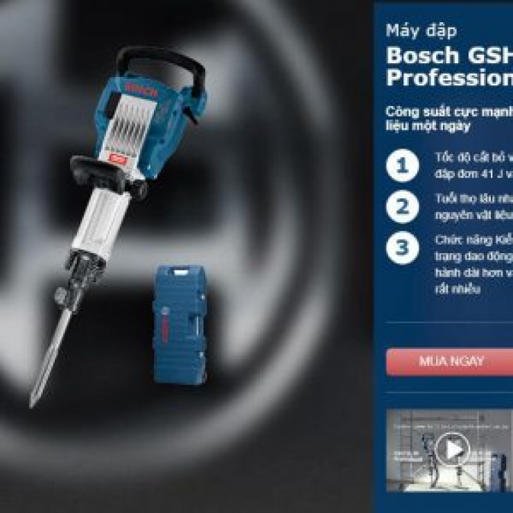 Máy đục bê tông 30mm Bosch GSH 16-30 Professional