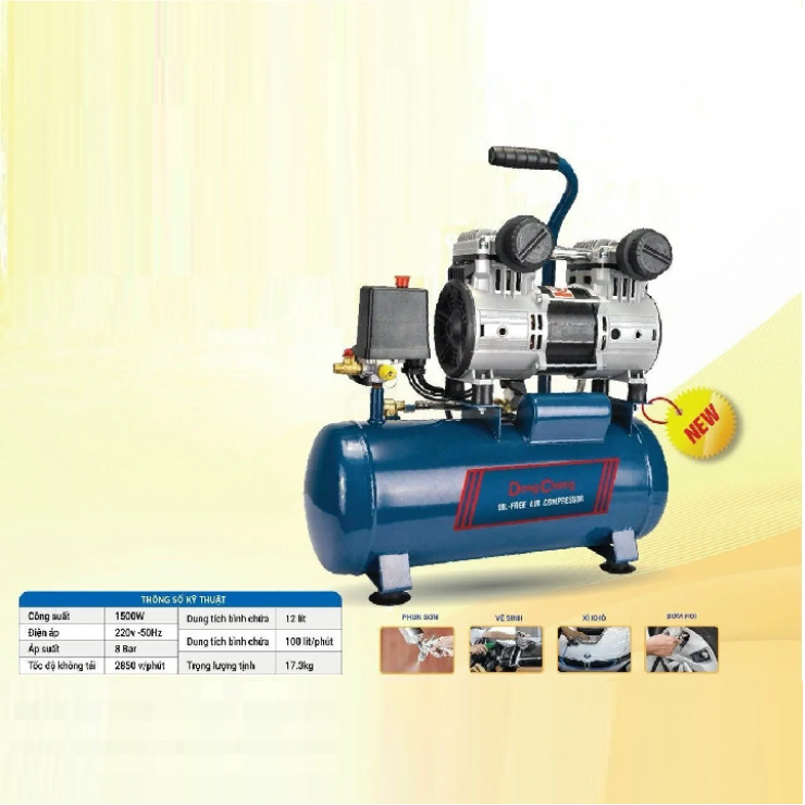Máy nén khí không dầu Dongcheng DQE 1608 ( Bình 8 Lít )