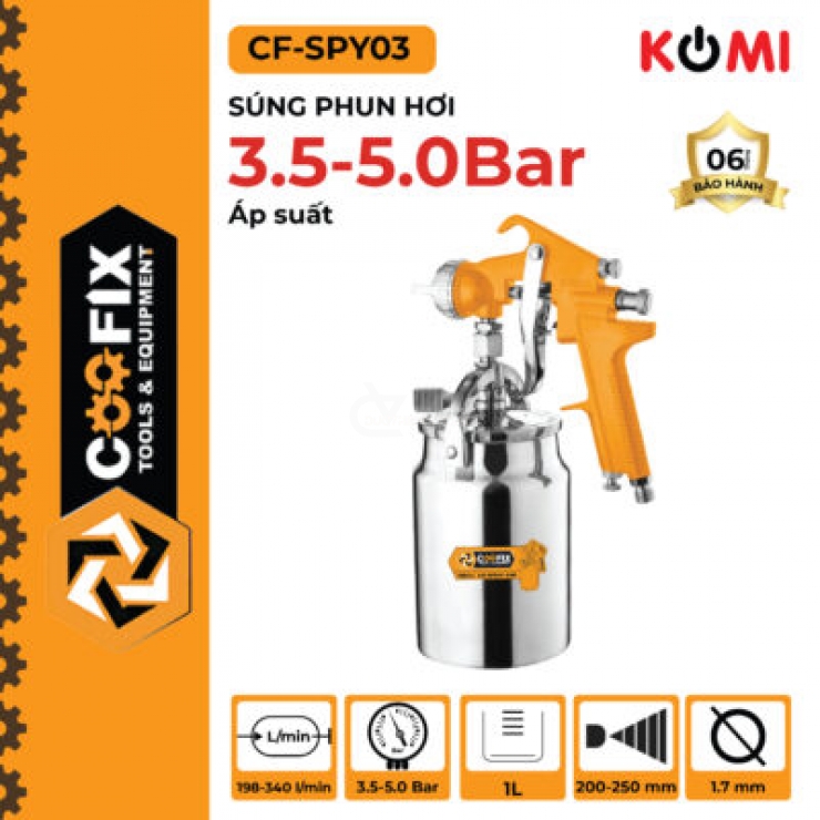 Súng phun sơn khí nén Coofix CF-SPY03 bình 1 lít