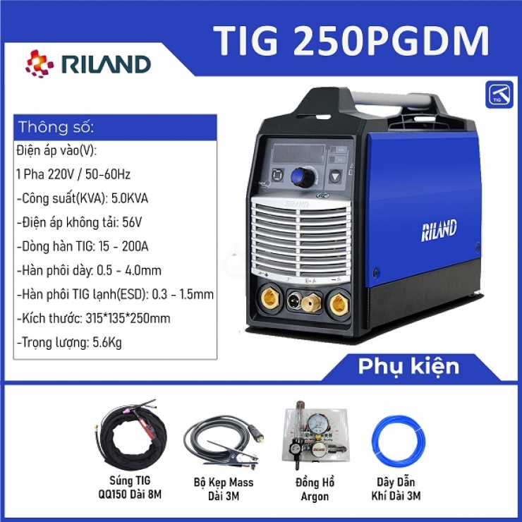 Máy hàn Tig lạnh Riland 250PGDM Professional