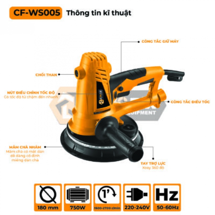 Máy chà tường 180mm Coofix CF-WS005 đèn LED